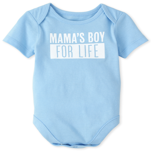 

Newborn Baby Boys Mama's Boy Graphic Bodysuit - Blue - The Children's Place