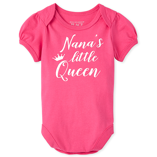 

s Baby Glitter Nana's Queen Graphic Bodysuit - Pink - The Children's Place