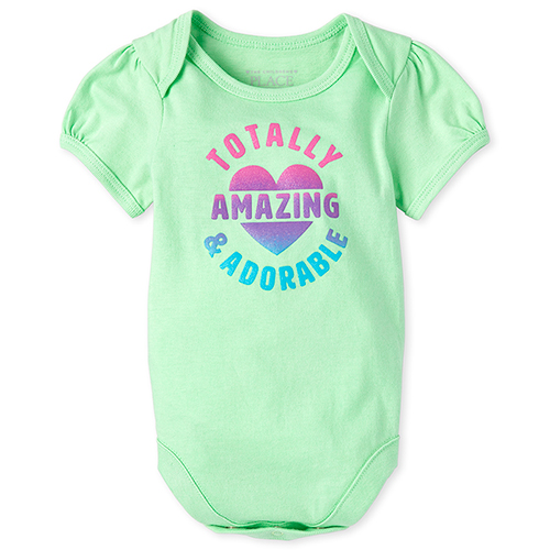 

s Baby Glitter Amazing Graphic Bodysuit - Green - The Children's Place