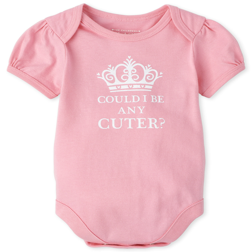 

s Baby Glitter Cute Graphic Bodysuit - Pink - The Children's Place