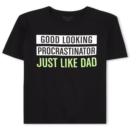 

s Boys Just Like Dad Graphic Tee - Black T-Shirt - The Children's Place