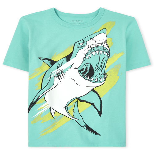

s Boys Shark Graphic Tee - Green T-Shirt - The Children's Place