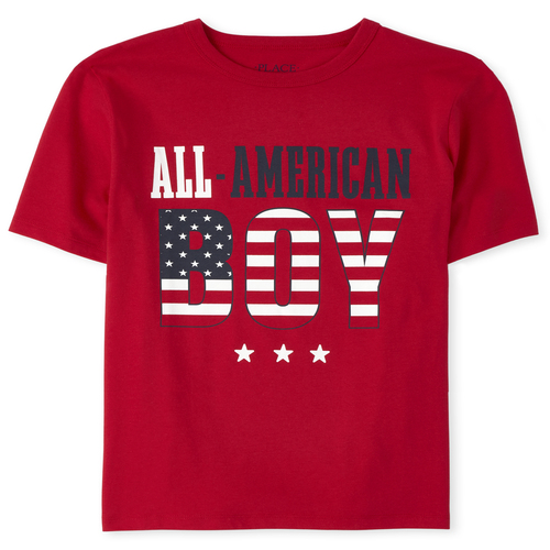 

s Boys Matching Family Americana All American Graphic Tee - Red T-Shirt - The Children's Place