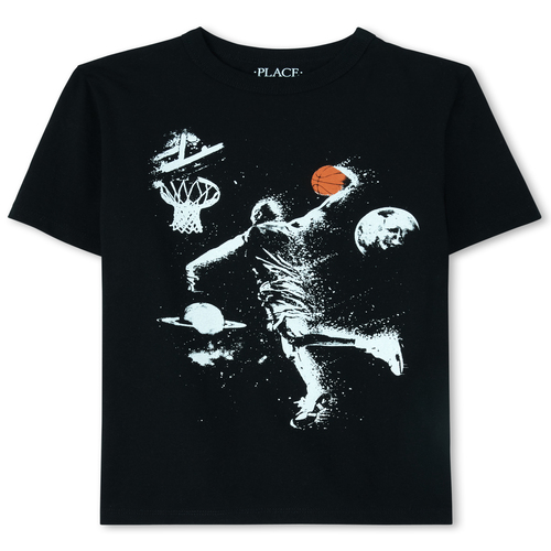 

s Boys Space Basketball Graphic Tee - Black T-Shirt - The Children's Place