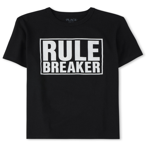 

s Boys Dad And Me Rule Breaker Matching Graphic Tee - Black T-Shirt - The Children's Place