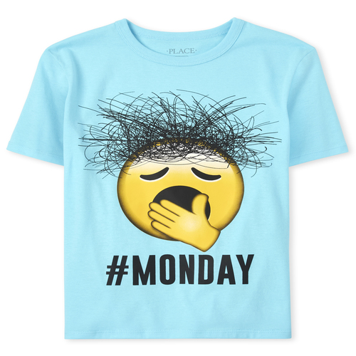 

s Boys Monday Emoji Graphic Tee - Blue T-Shirt - The Children's Place