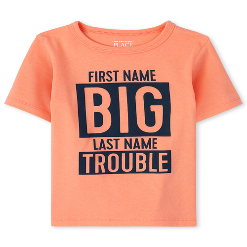 

s Baby And Toddler Boys Big Trouble Graphic Tee - Orange T-Shirt - The Children's Place