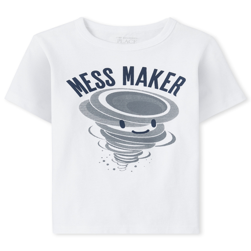 

s Baby And Toddler Boys Mess Maker Graphic Tee - White T-Shirt - The Children's Place