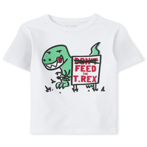 

s Baby And Toddler Boys Dino Graphic Tee - White T-Shirt - The Children's Place