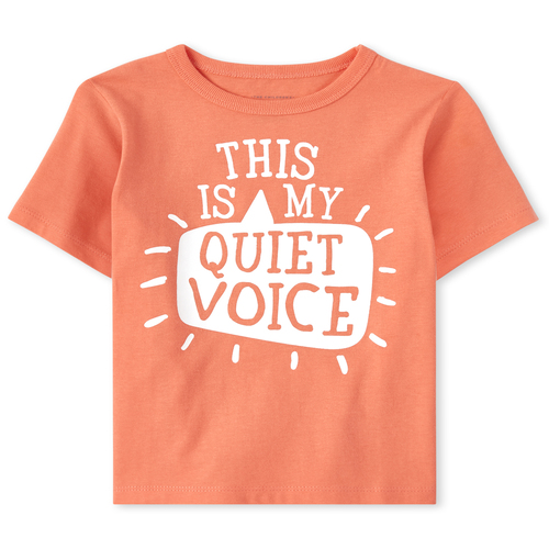 

s Baby And Toddler Boys Quiet Voice Graphic Tee - Orange T-Shirt - The Children's Place