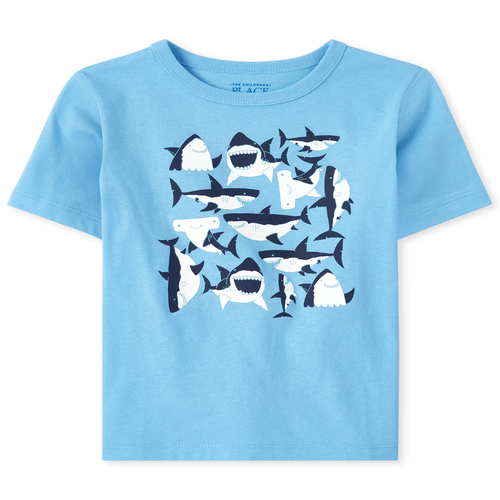 

s Baby And Toddler Boys Shark Graphic Tee - Blue T-Shirt - The Children's Place