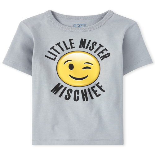 

s Baby And Toddler Boys Mischief Graphic Tee - Gray T-Shirt - The Children's Place