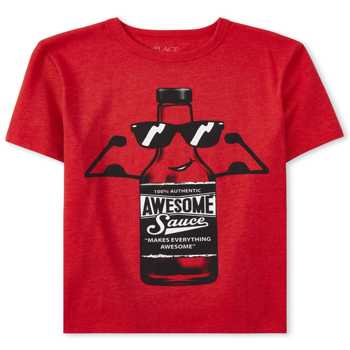 

Boys Boys Awesome Sauce Graphic Tee - Red T-Shirt - The Children's Place