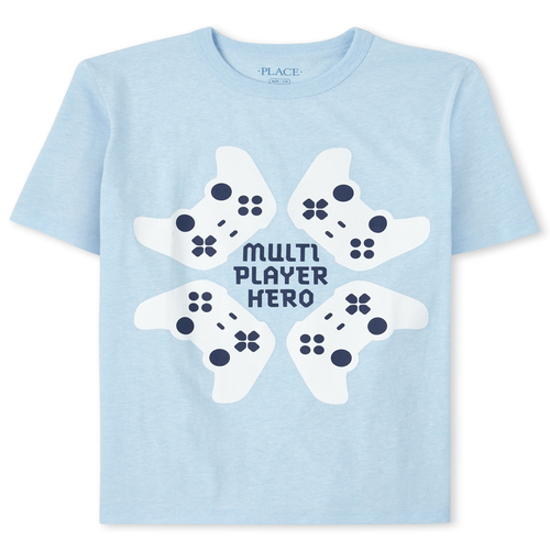 

s Boys Video Game Graphic Tee - Blue T-Shirt - The Children's Place