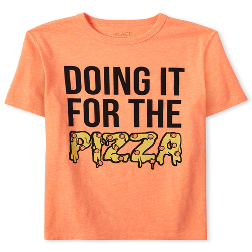 

Boys Boys Pizza Graphic Tee - Orange T-Shirt - The Children's Place