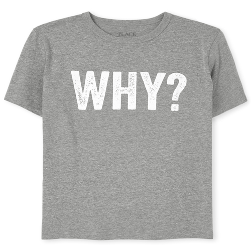 

s Boys Mommy And Me Why Matching Graphic Tee - Gray T-Shirt - The Children's Place