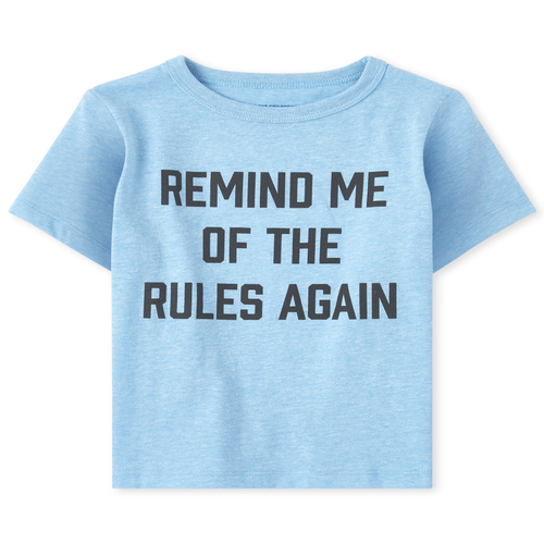 

s Baby And Toddler Boys Rules Graphic Tee - Blue T-Shirt - The Children's Place