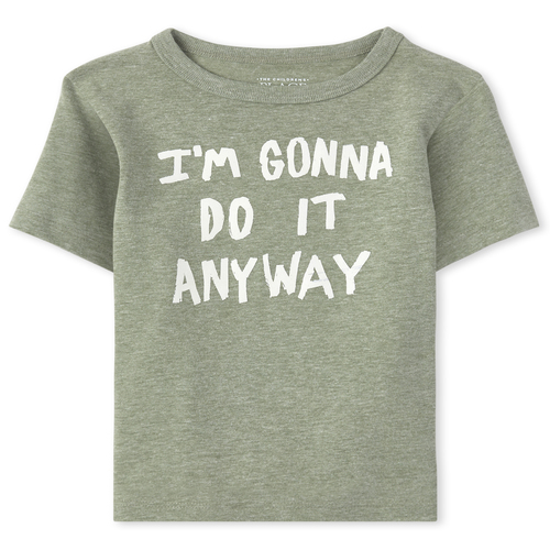

s Baby And Toddler Boys Do It Anyway Graphic Tee - Green T-Shirt - The Children's Place