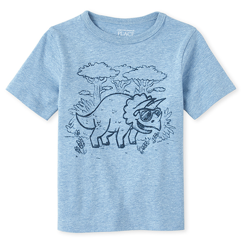 

s Baby And Toddler Boys Dino Graphic Tee - Blue T-Shirt - The Children's Place