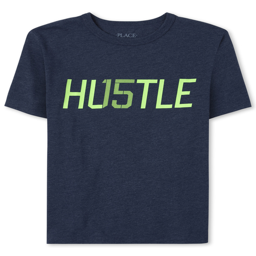 

s Boys Hustle Graphic Tee - Blue T-Shirt - The Children's Place