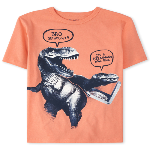 s Boys Pizza Dino Graphic Tee - Orange T-Shirt - The Children's Place