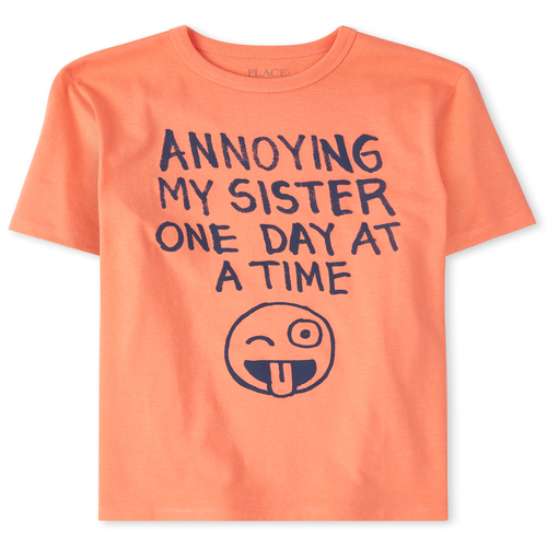 

Boys Boys Annoying My Sister Graphic Tee - Orange T-Shirt - The Children's Place
