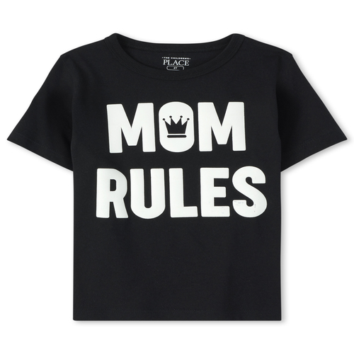 

s Baby And Toddler Boys Mom Rules Graphic Tee - Black T-Shirt - The Children's Place