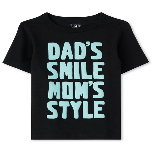

s Baby And Toddler Boys Dad And Mom Graphic Tee - Black T-Shirt - The Children's Place