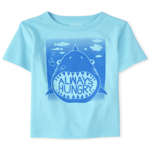 

s Baby And Toddler Boys Hungry Shark Graphic Tee - Blue T-Shirt - The Children's Place