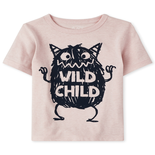 

s Baby And Toddler Boys Wild Child Monster Graphic Tee - Pink T-Shirt - The Children's Place