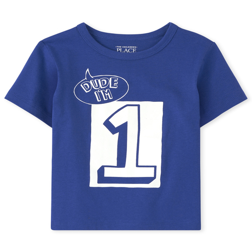 

s Baby And Toddler Boys Dude I'm 1 Graphic Tee - Blue T-Shirt - The Children's Place