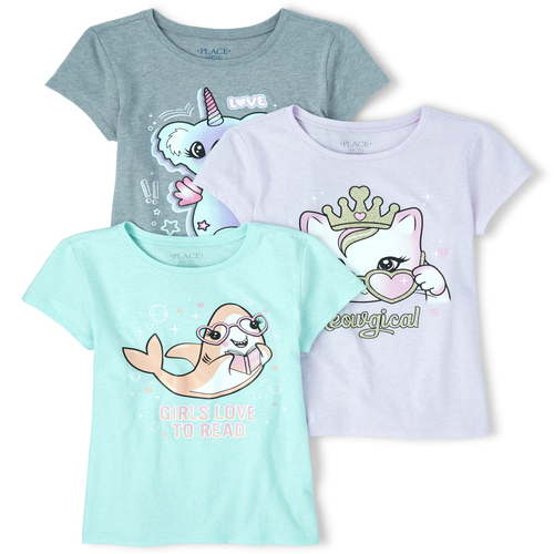

s Glitter Animals Graphic Tee 3-Pack - Multi T-Shirt - The Children's Place