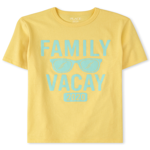 

s Unisex Kids Matching Family Vacay 2020 Graphic Tee - Yellow T-Shirt - The Children's Place