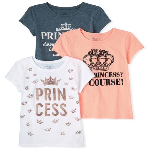 

s Glitter Princess Graphic Tee 3-Pack - Multi T-Shirt - The Children's Place