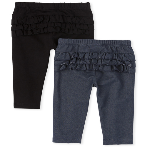 

Newborn Baby Ruffle Pants 2-Pack - Black - The Children's Place