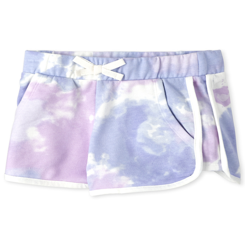 

Girls Active Tie Dye Fleece Shorts - Purple - The Children's Place