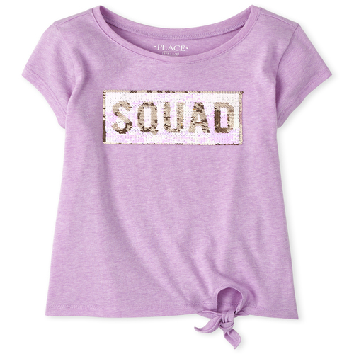 

Girls Flip Sequin Tie Front Top - Purple - The Children's Place
