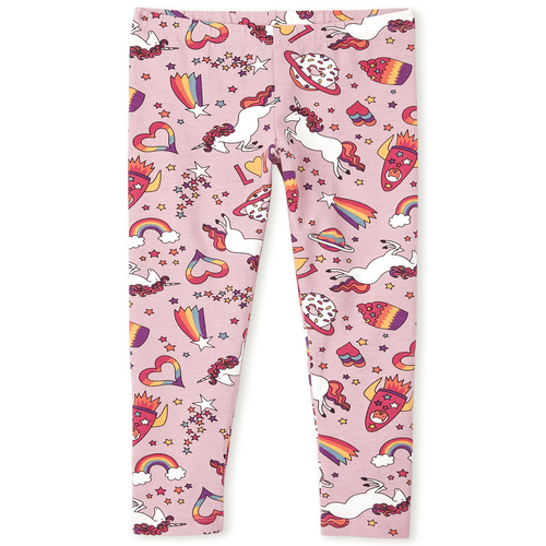 

Girls Unicorn Doodle Leggings - Pink - The Children's Place