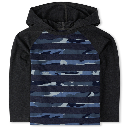 

s Boys Striped Hoodie Top - Blue - The Children's Place