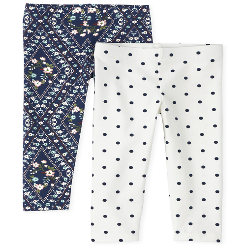 

Baby Girls Toddler Floral Leggings 2-Pack - Blue - The Children's Place