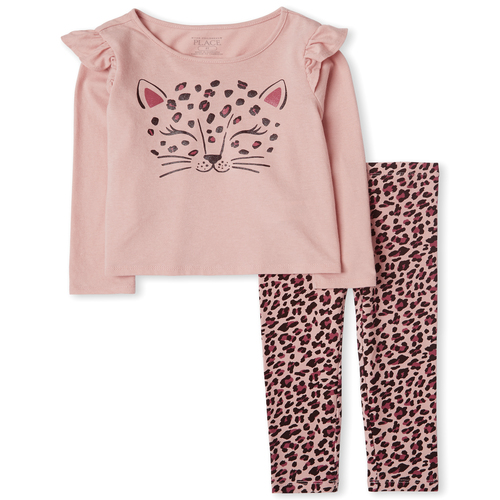 

Baby Girls Toddler Leopard Outfit Set - Pink - The Children's Place