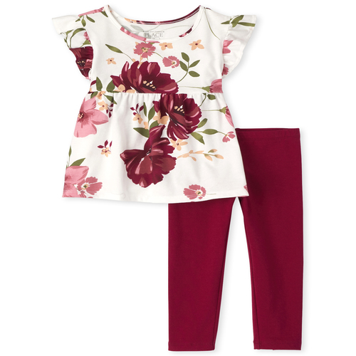 

Baby Girls Toddler Heart Leggings Outfit Set - Multi - The Children's Place
