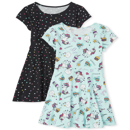 

Girls Essential Skater Dress 2-Pack - Green - The Children's Place