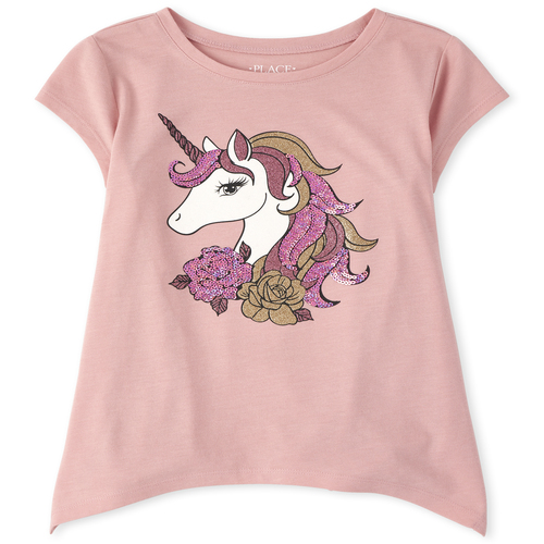 

Girls Unicorn Legging Top - Pink - The Children's Place