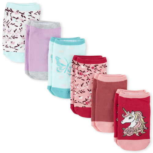 

Girls Unicorn Ankle Socks 6-Pack - Pink - The Children's Place
