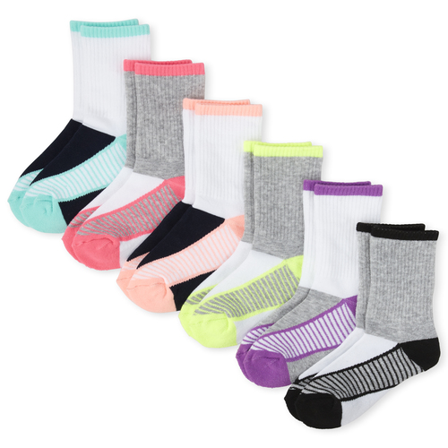 

Girls Athletic Crew Socks 6-Pack - Multi - The Children's Place