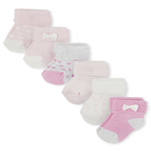 

Newborn Baby Heart Turn Cuff Socks 6-Pack - Multi - The Children's Place