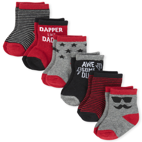 

Newborn Baby Boys Dapper Midi Socks 6-Pack - Red - The Children's Place