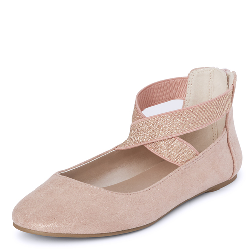 

Girls Rose Gold Wrap Ballet Flats - Metallic - The Children's Place