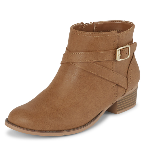 

Girls Buckle Booties - Tan - The Children's Place